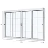 Janela de Correr Central c/ grade quadriculada 150x100