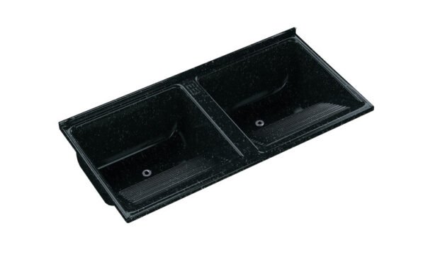 Tanque Duplo Quadrado Mármore Sintético Granitado – 124x62cm - Imagem 2
