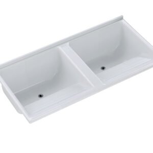Tanque Duplo Quadrado Mármore Sintético Granitado – 124x62cm